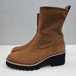 Paul Green Newbury Ankle Boot Womens UK 7.5 Brown Leather Platform Wedge NEW